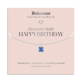Bohomoon Stainless Steel Happy Birthday Birthstone Necklace