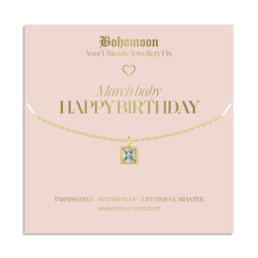 Bohomoon Stainless Steel Happy Birthday Birthstone Necklace