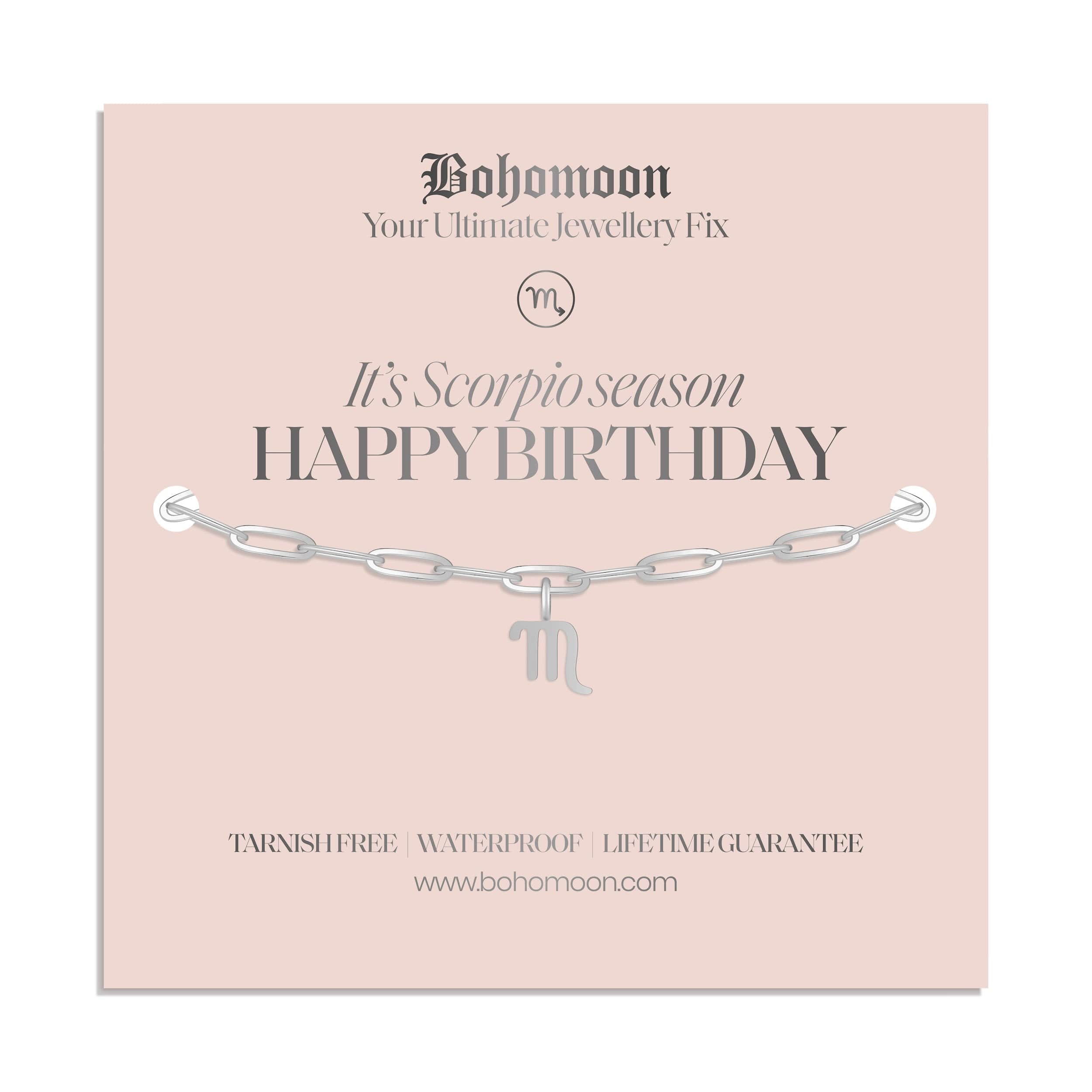 Bohomoon Stainless Steel Happy Birthday Zodiac Bracelet