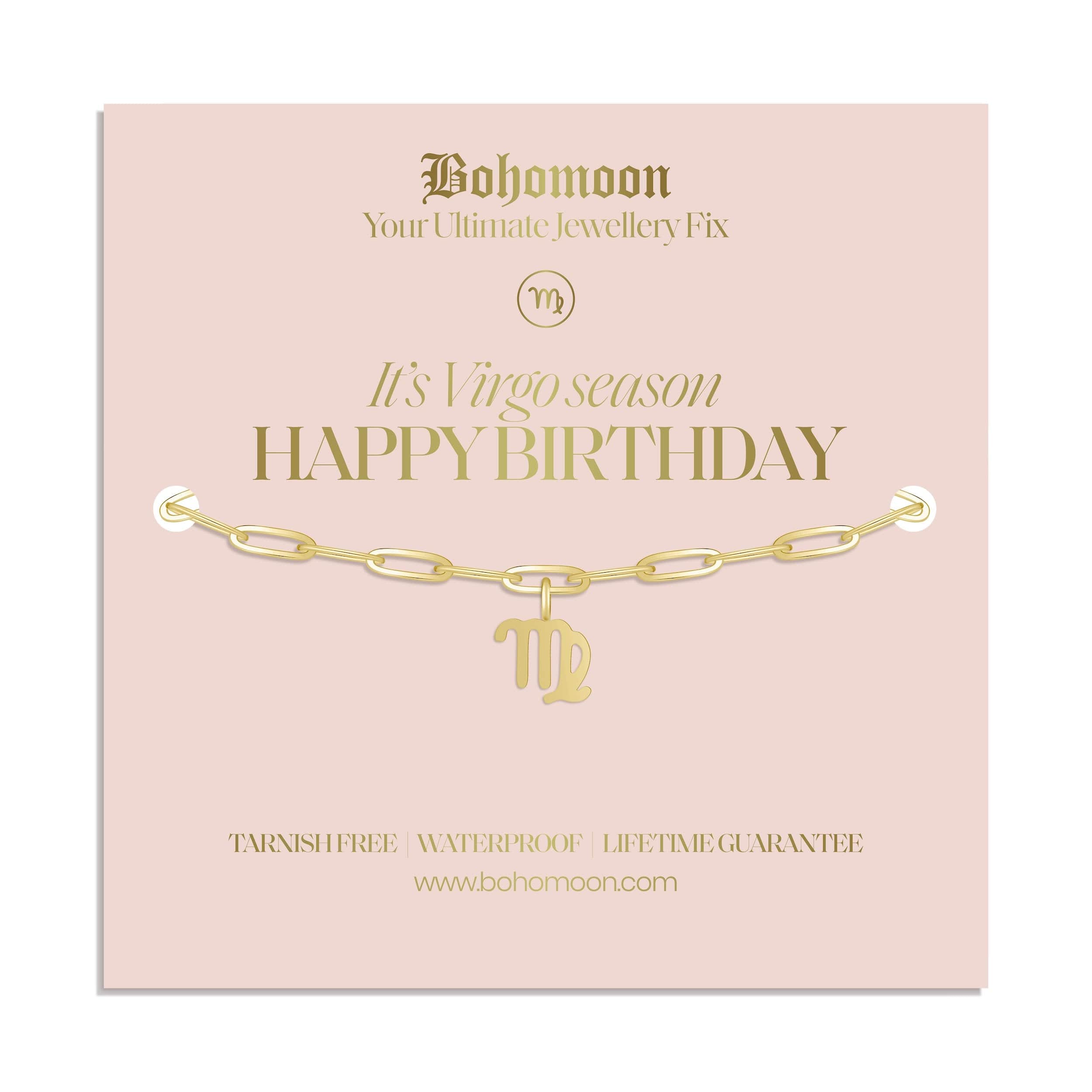Bohomoon Stainless Steel Happy Birthday Zodiac Bracelet