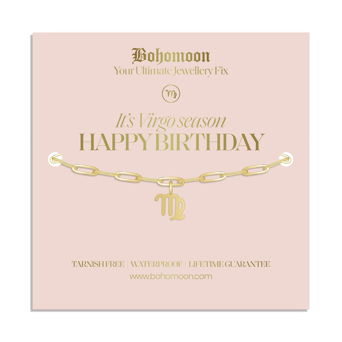 Bohomoon Stainless Steel Happy Birthday Zodiac Bracelet
