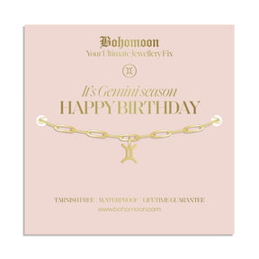 Bohomoon Stainless Steel Happy Birthday Zodiac Bracelet