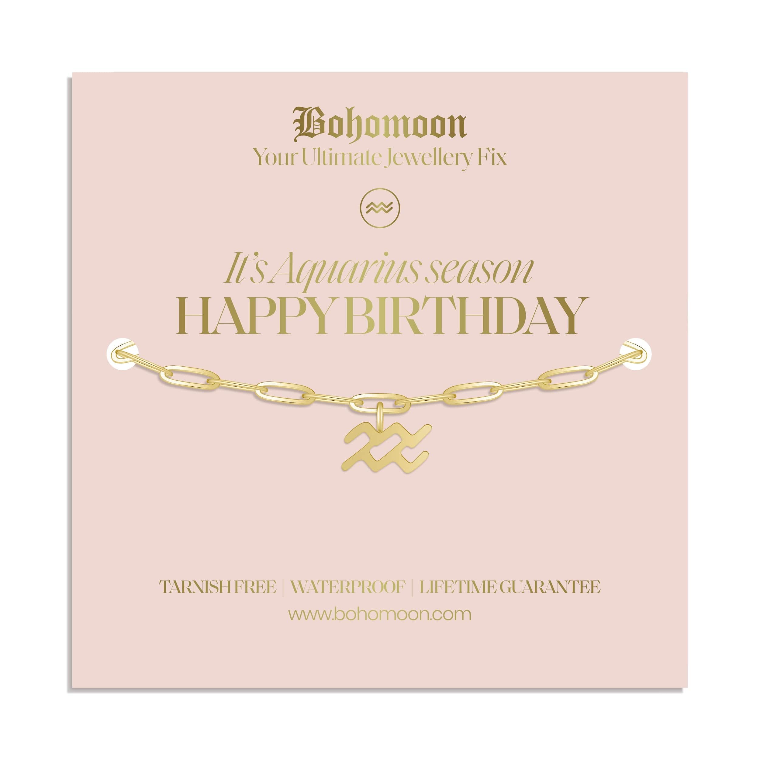 Bohomoon Stainless Steel Happy Birthday Zodiac Bracelet