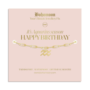 Bohomoon Stainless Steel Happy Birthday Zodiac Bracelet