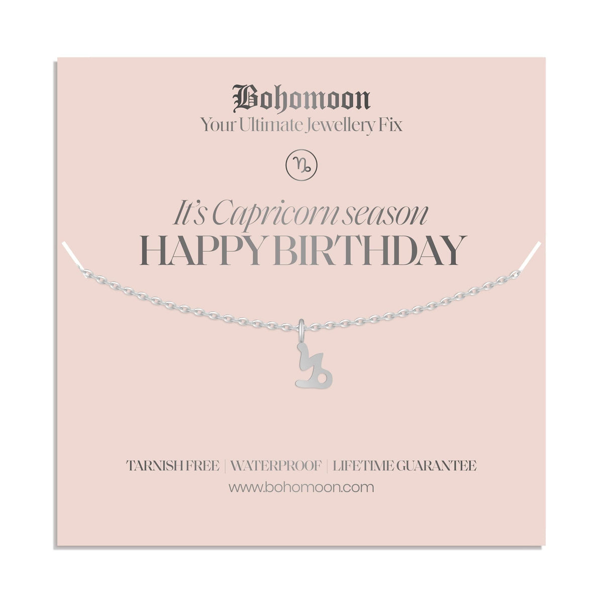 Bohomoon Stainless Steel Happy Birthday Zodiac Necklace