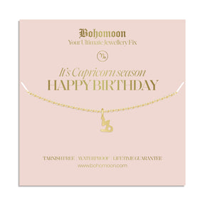 Bohomoon Stainless Steel Happy Birthday Zodiac Necklace