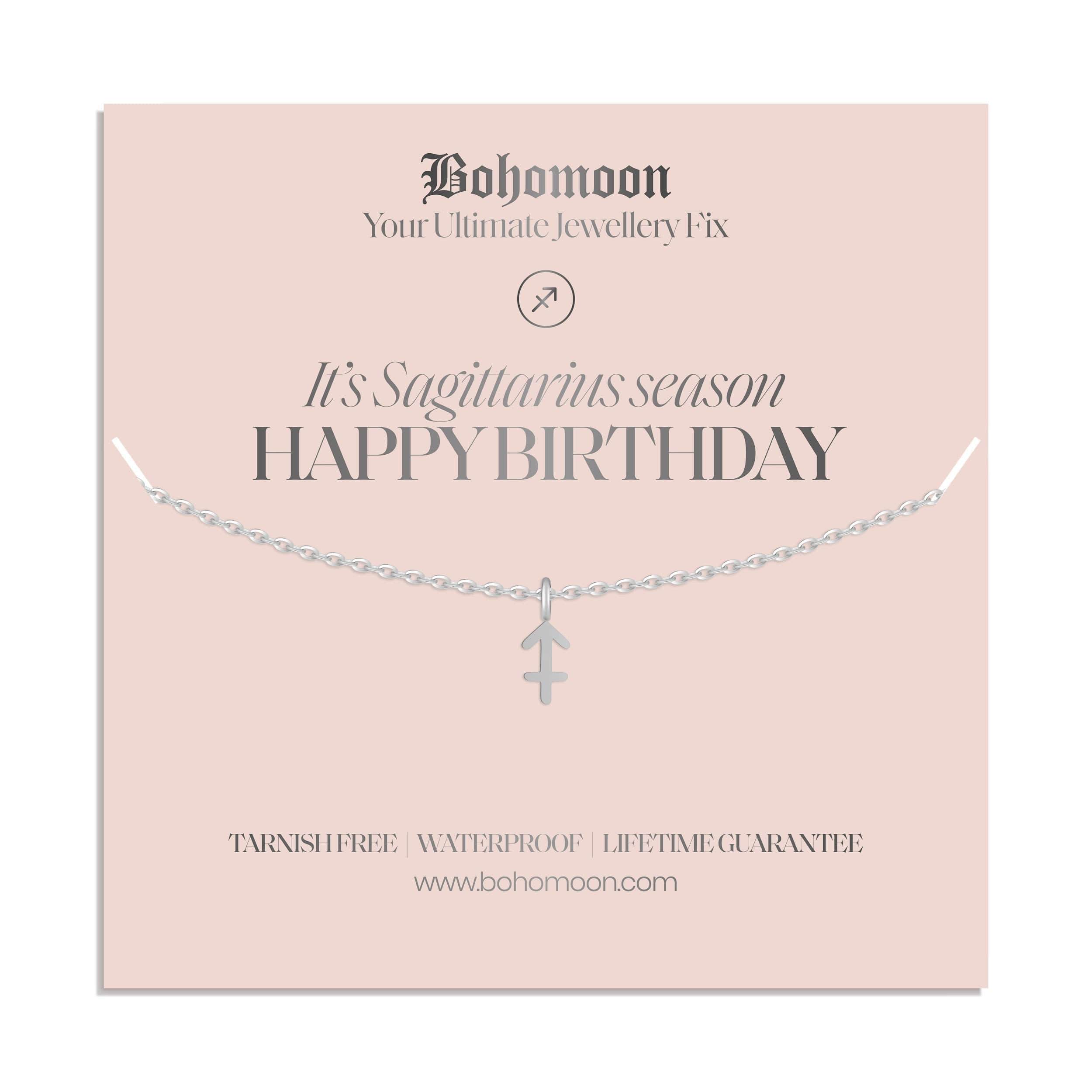 Bohomoon Stainless Steel Happy Birthday Zodiac Necklace