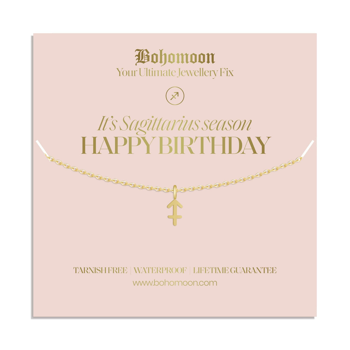 Bohomoon Stainless Steel Happy Birthday Zodiac Necklace