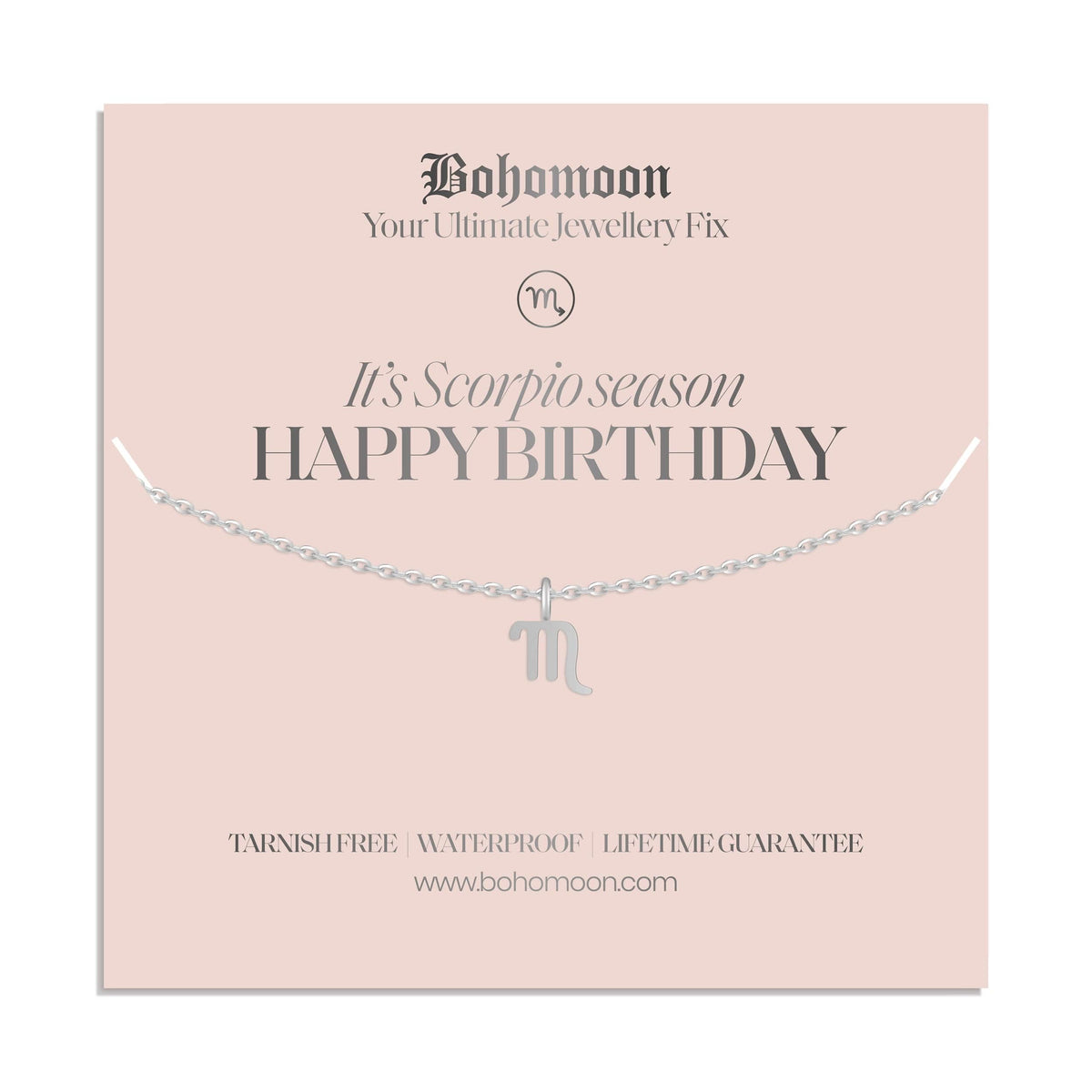 Bohomoon Stainless Steel Happy Birthday Zodiac Necklace