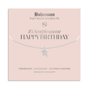 Bohomoon Stainless Steel Happy Birthday Zodiac Necklace