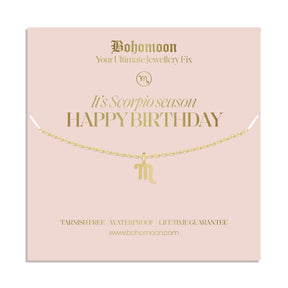 Bohomoon Stainless Steel Happy Birthday Zodiac Necklace