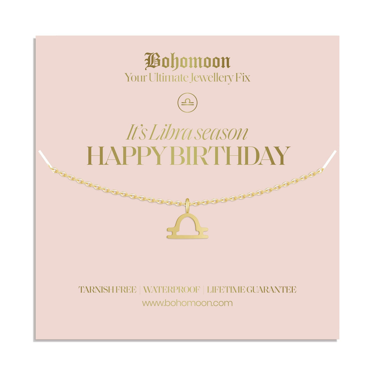 Bohomoon Stainless Steel Happy Birthday Zodiac Necklace