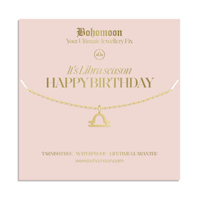 Bohomoon Stainless Steel Happy Birthday Zodiac Necklace