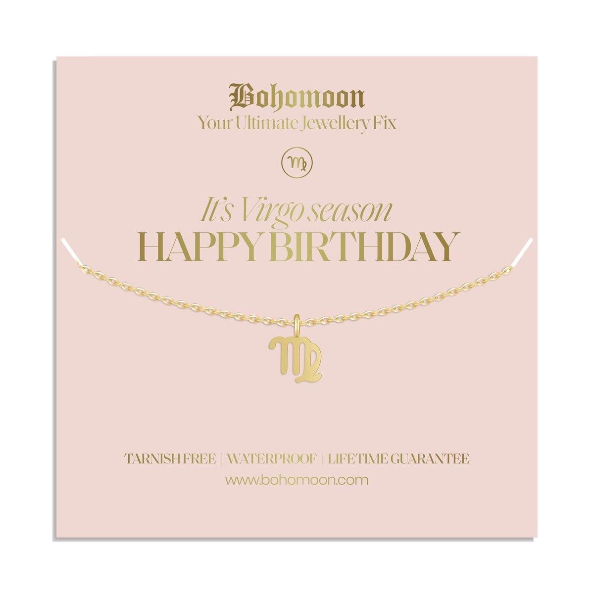 Bohomoon Stainless Steel Happy Birthday Zodiac Necklace