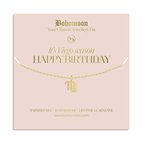Bohomoon Stainless Steel Happy Birthday Zodiac Necklace