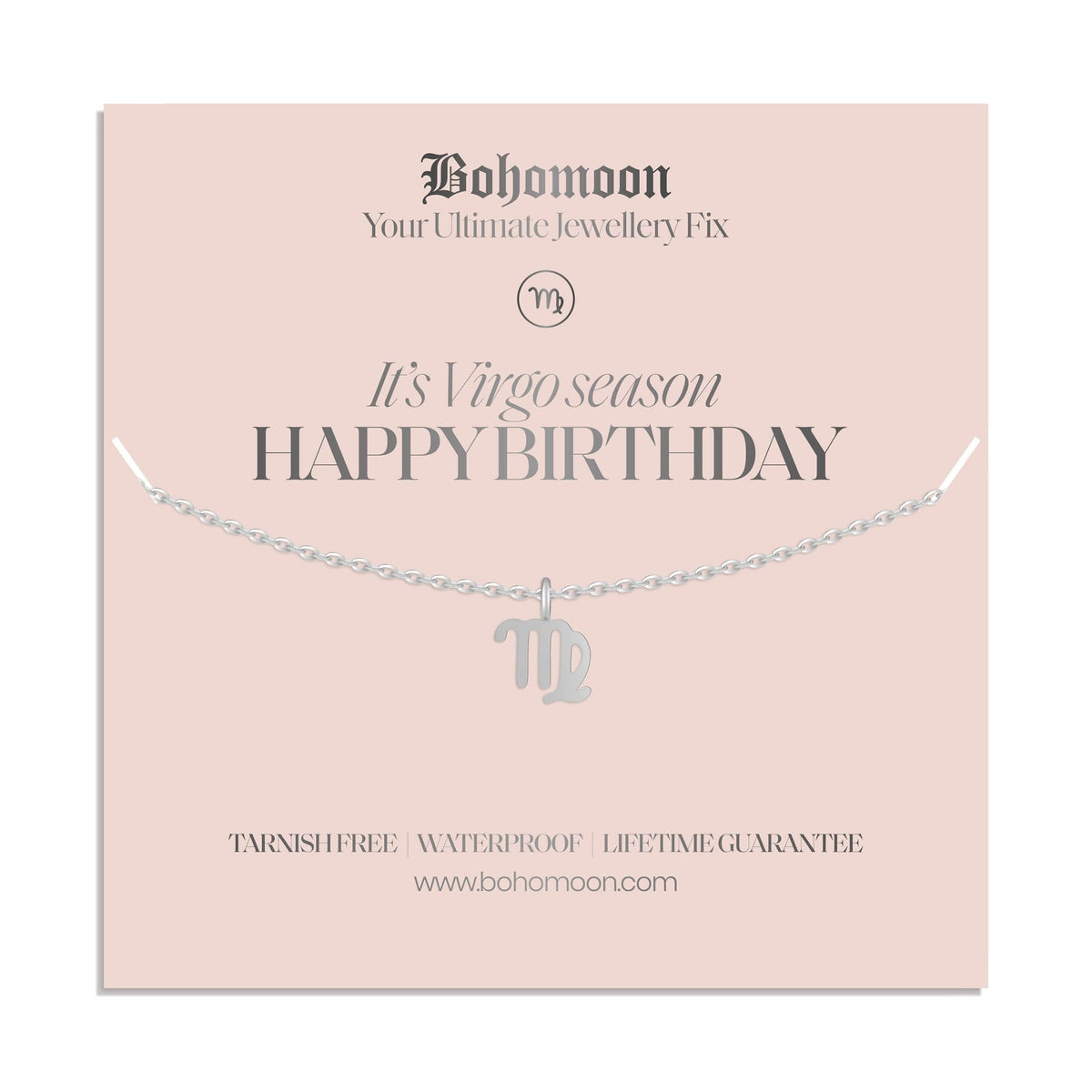 Bohomoon Stainless Steel Happy Birthday Zodiac Necklace