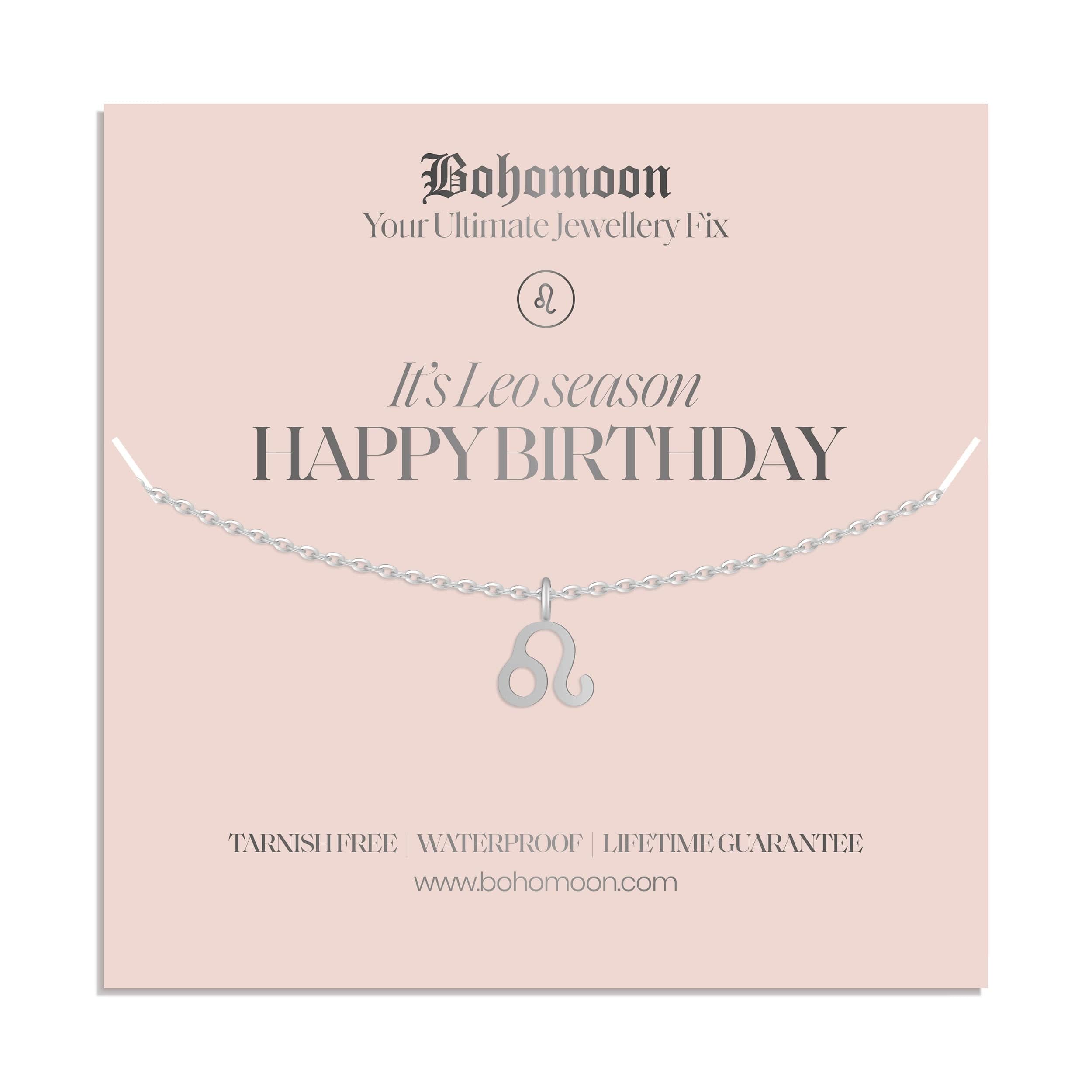 Bohomoon Stainless Steel Happy Birthday Zodiac Necklace