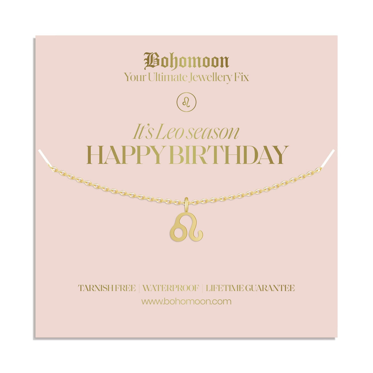 Bohomoon Stainless Steel Happy Birthday Zodiac Necklace