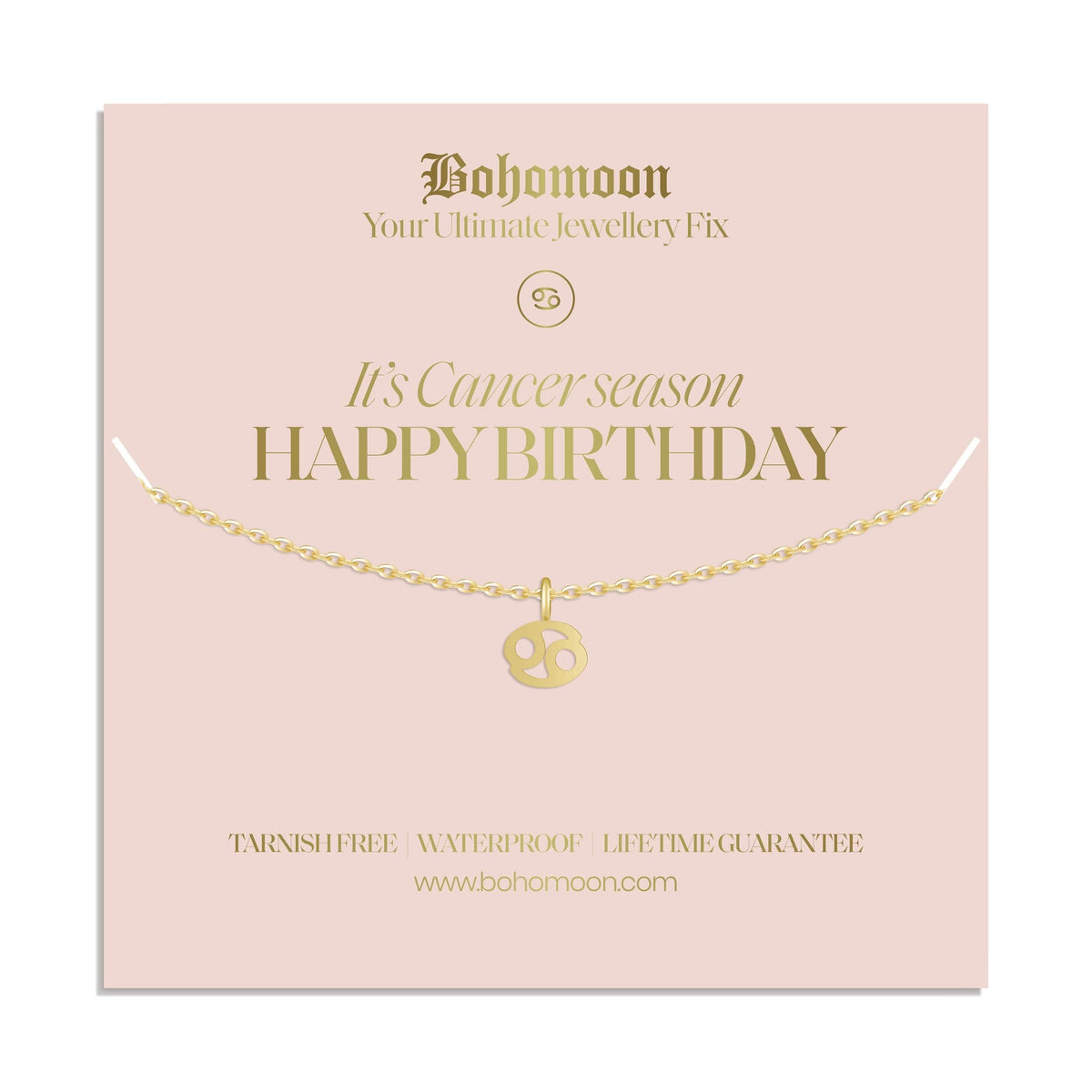 Bohomoon Stainless Steel Happy Birthday Zodiac Necklace