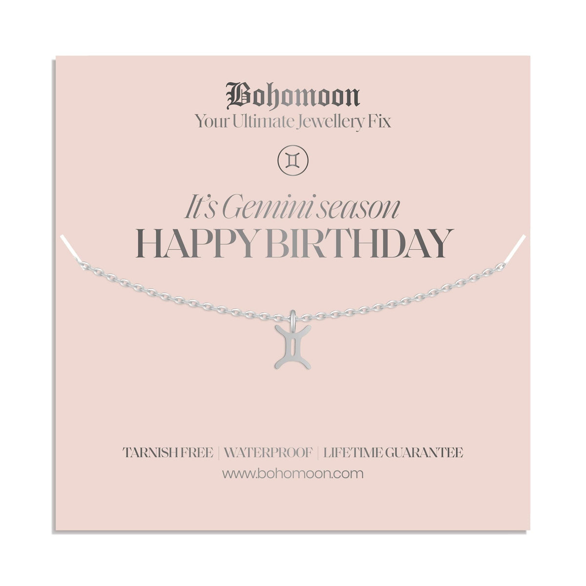 Bohomoon Stainless Steel Happy Birthday Zodiac Necklace
