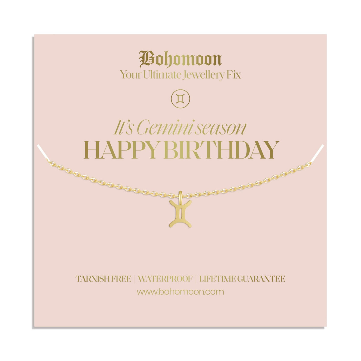Bohomoon Stainless Steel Happy Birthday Zodiac Necklace