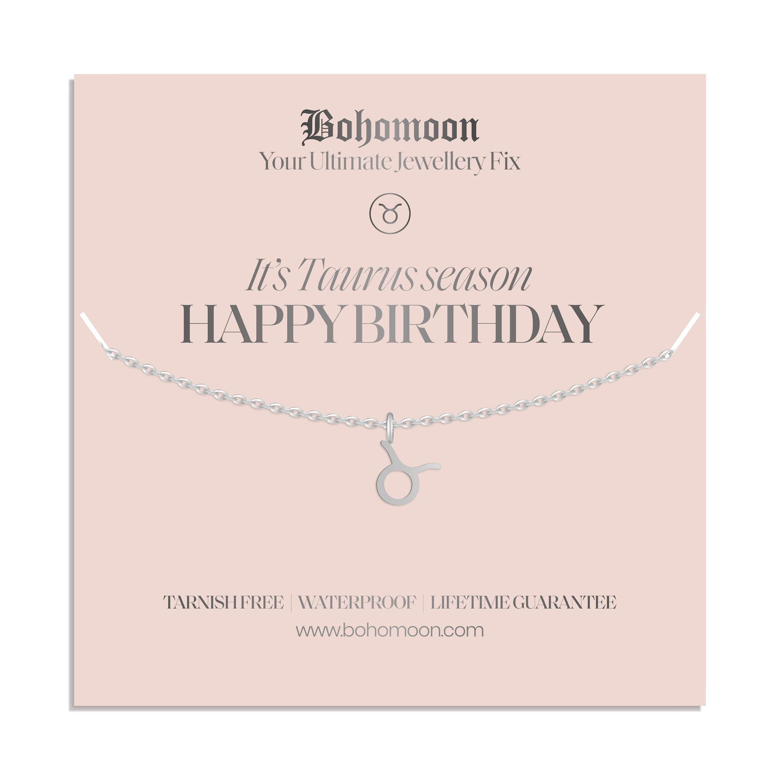 Bohomoon Stainless Steel Happy Birthday Zodiac Necklace