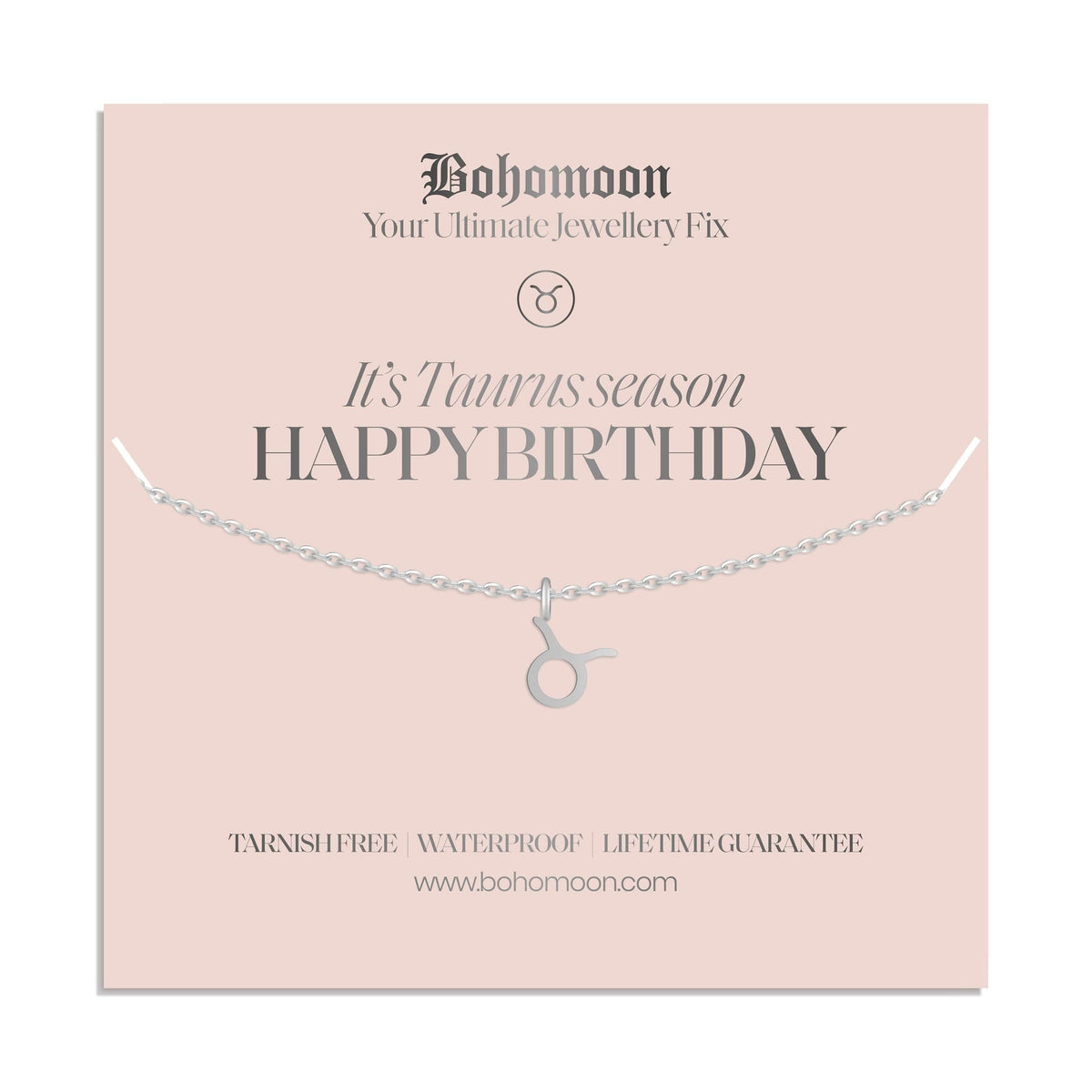 Bohomoon Stainless Steel Happy Birthday Zodiac Necklace
