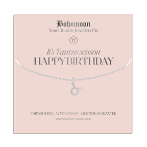 Bohomoon Stainless Steel Happy Birthday Zodiac Necklace