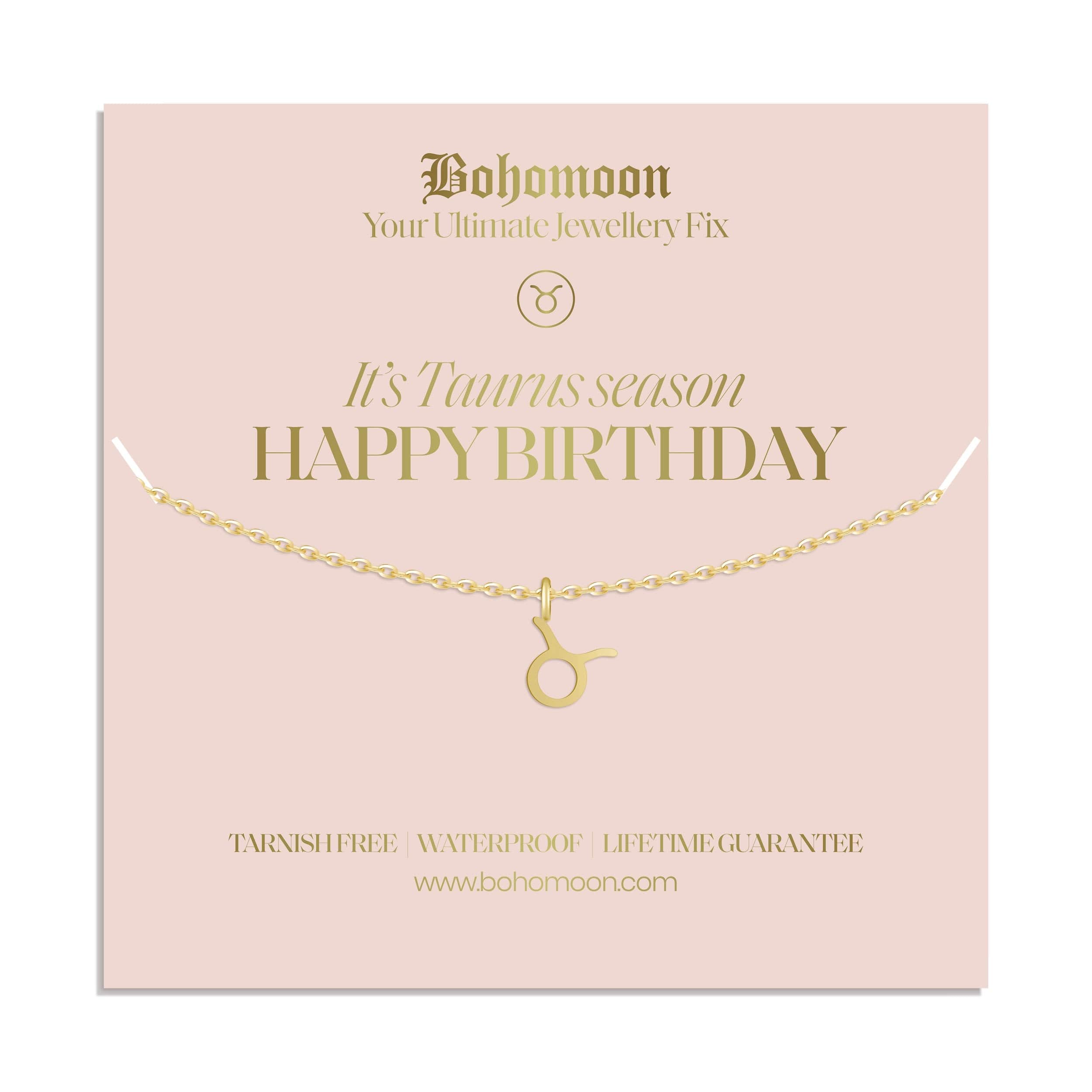 Bohomoon Stainless Steel Happy Birthday Zodiac Necklace