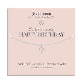 Bohomoon Stainless Steel Happy Birthday Zodiac Necklace