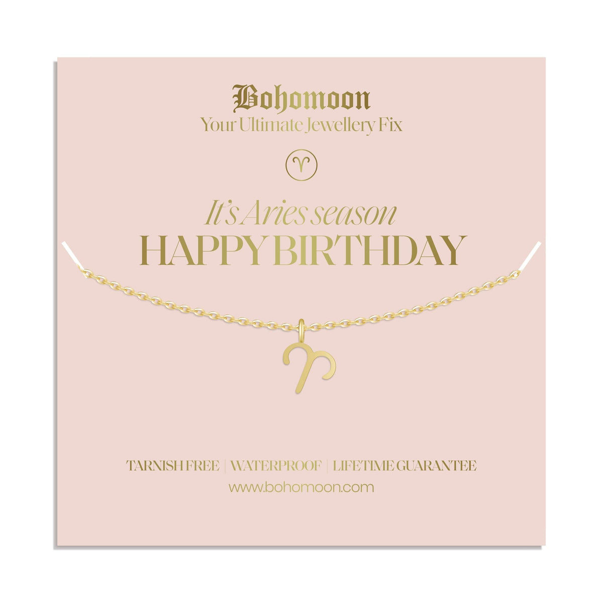 Bohomoon Stainless Steel Happy Birthday Zodiac Necklace