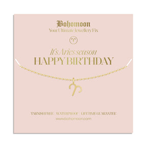 Bohomoon Stainless Steel Happy Birthday Zodiac Necklace