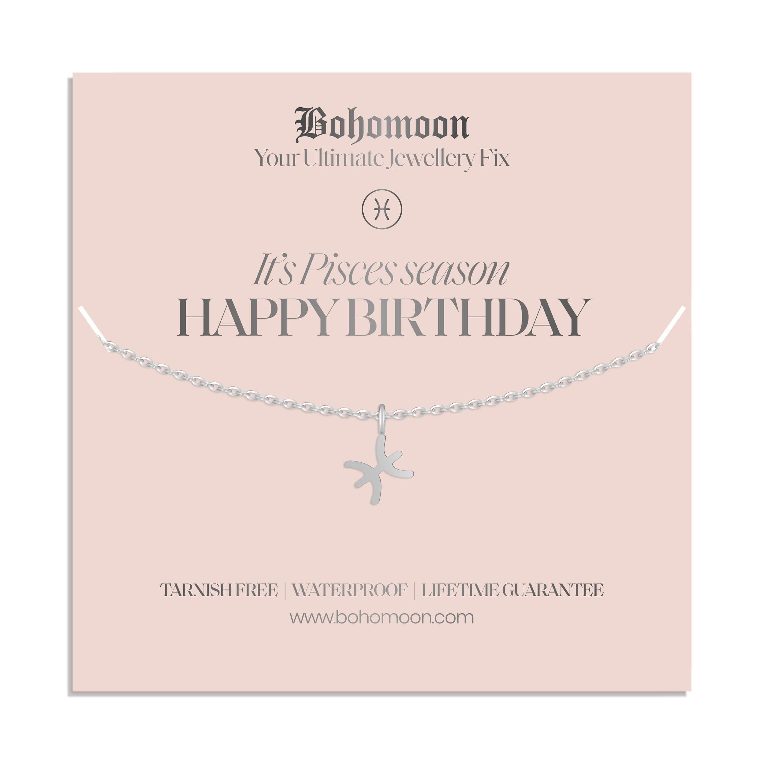 Bohomoon Stainless Steel Happy Birthday Zodiac Necklace