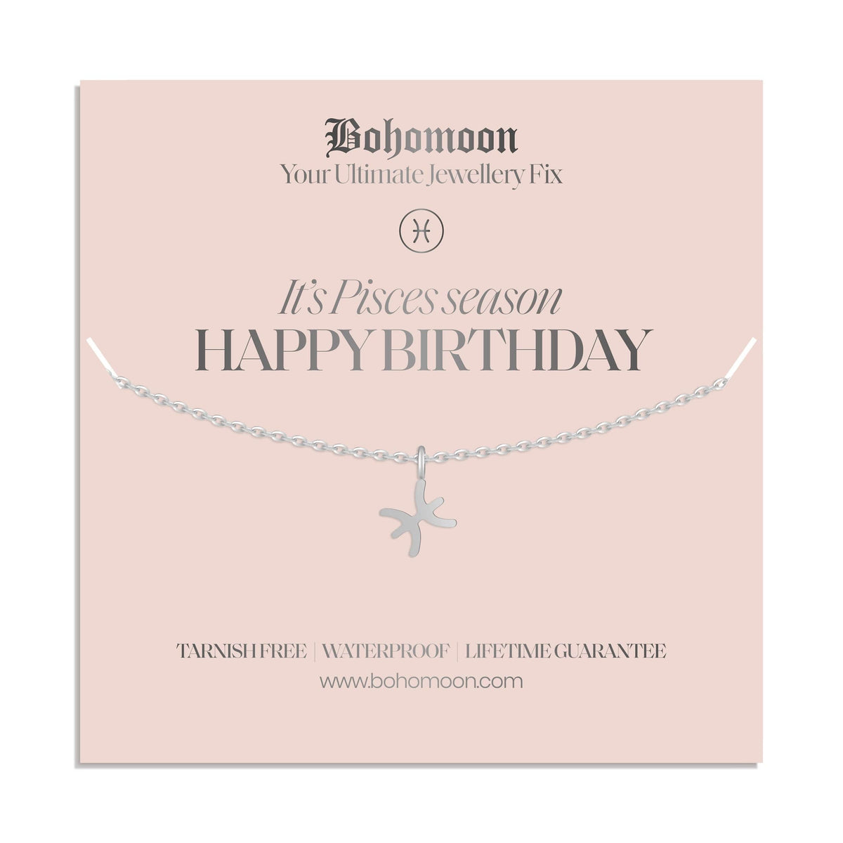 Bohomoon Stainless Steel Happy Birthday Zodiac Necklace