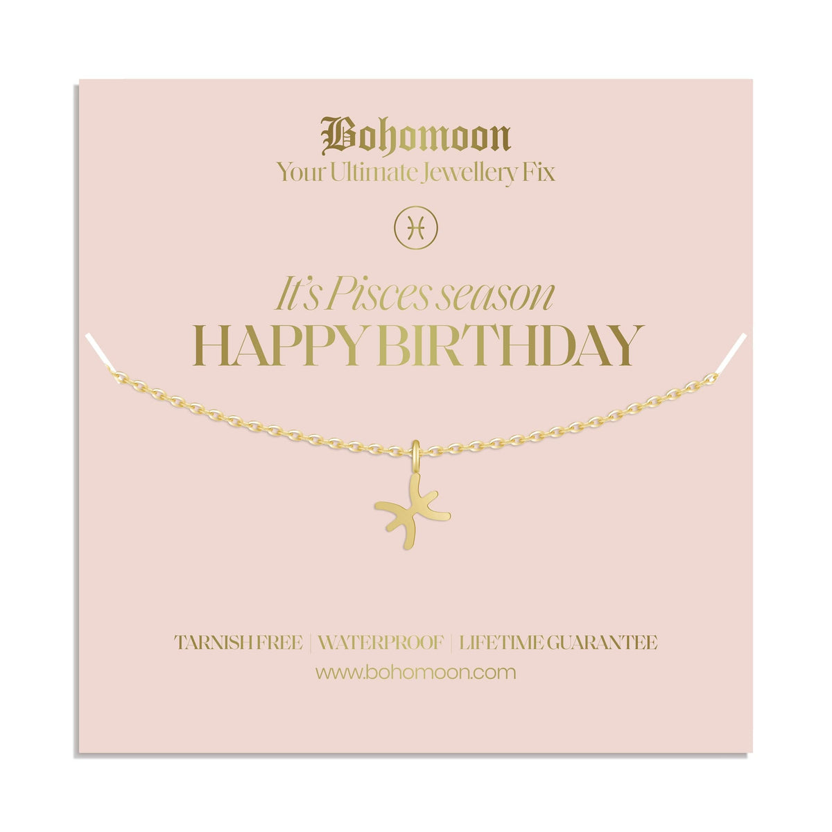 Bohomoon Stainless Steel Happy Birthday Zodiac Necklace