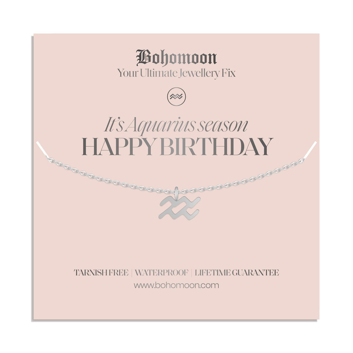 Bohomoon Stainless Steel Happy Birthday Zodiac Necklace
