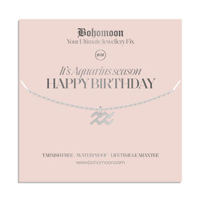 Bohomoon Stainless Steel Happy Birthday Zodiac Necklace