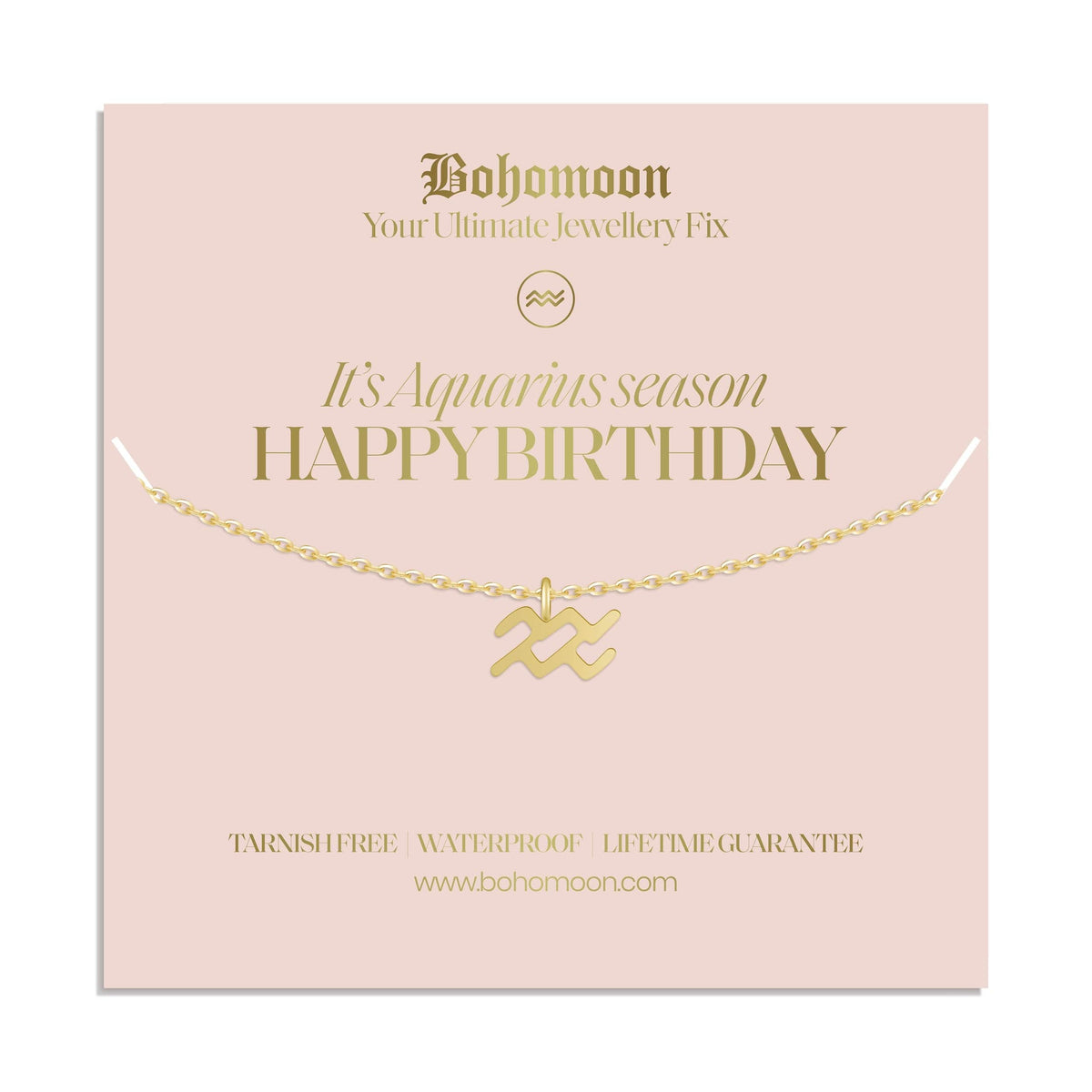 Bohomoon Stainless Steel Happy Birthday Zodiac Necklace