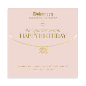 Bohomoon Stainless Steel Happy Birthday Zodiac Necklace