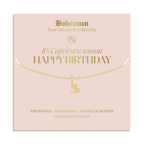 Bohomoon Stainless Steel Happy Birthday Zodiac Necklace