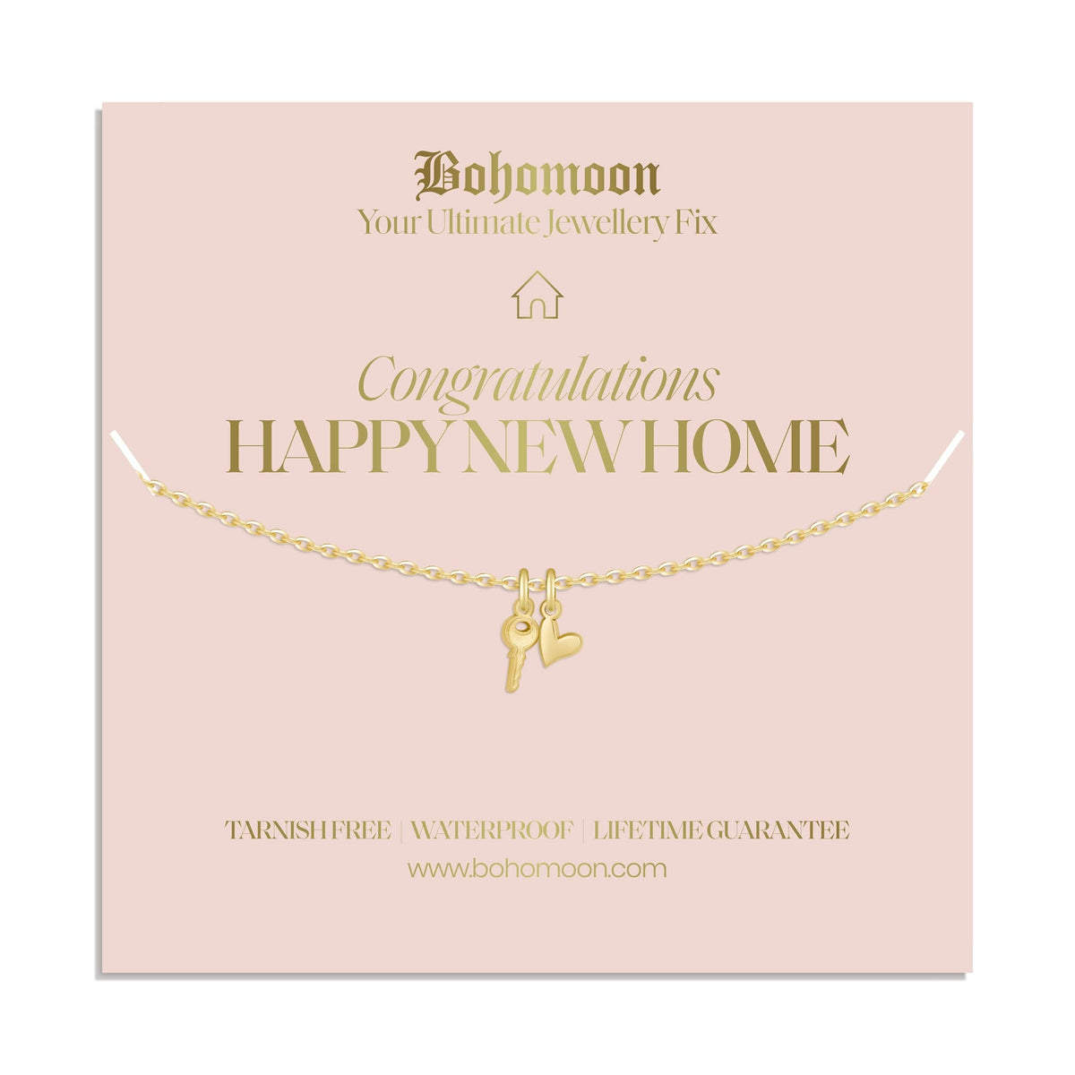 Bohomoon Stainless Steel Happy New Home Necklace