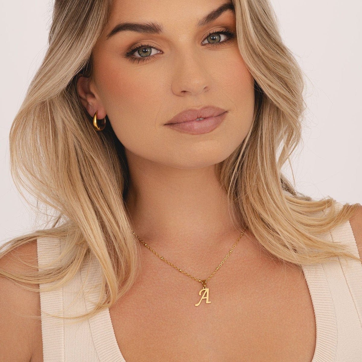 Bohomoon Stainless Steel Hawaii Beaded Initial Necklace