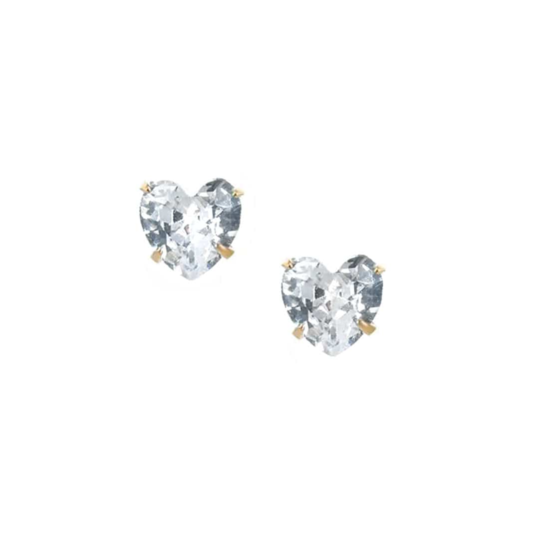 BohoMoon Stainless Steel Heart Birthstone Earrings Gold / April