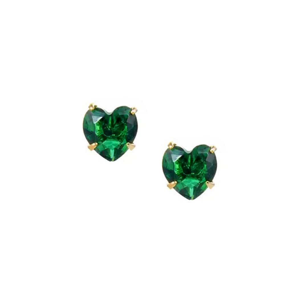 BohoMoon Stainless Steel Heart Birthstone Earrings Gold / May