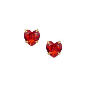 BohoMoon Stainless Steel Heart Birthstone Earrings Gold / July