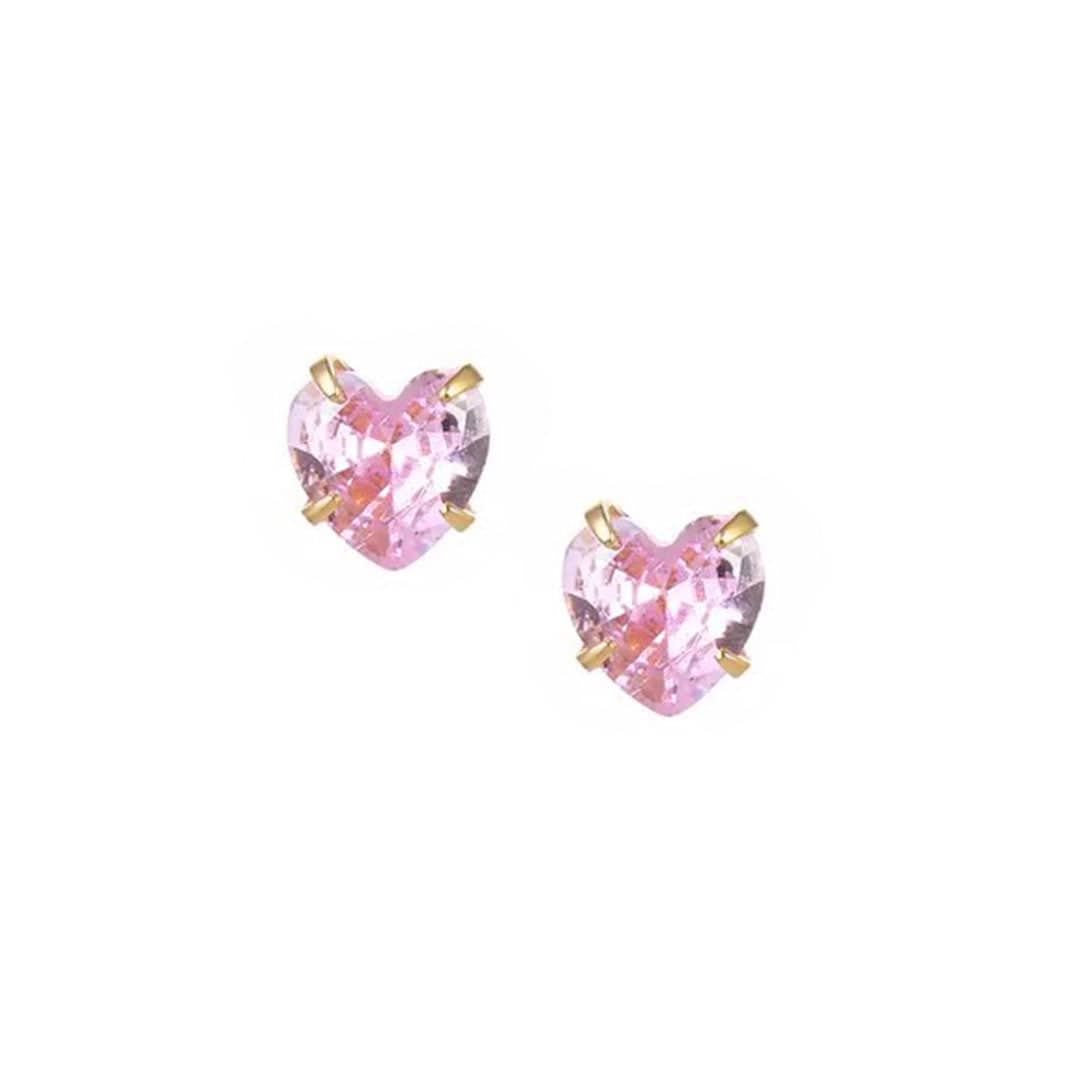 BohoMoon Stainless Steel Heart Birthstone Earrings Gold / October