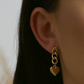 BohoMoon Stainless Steel Heartbreaker Stud Earrings Gold