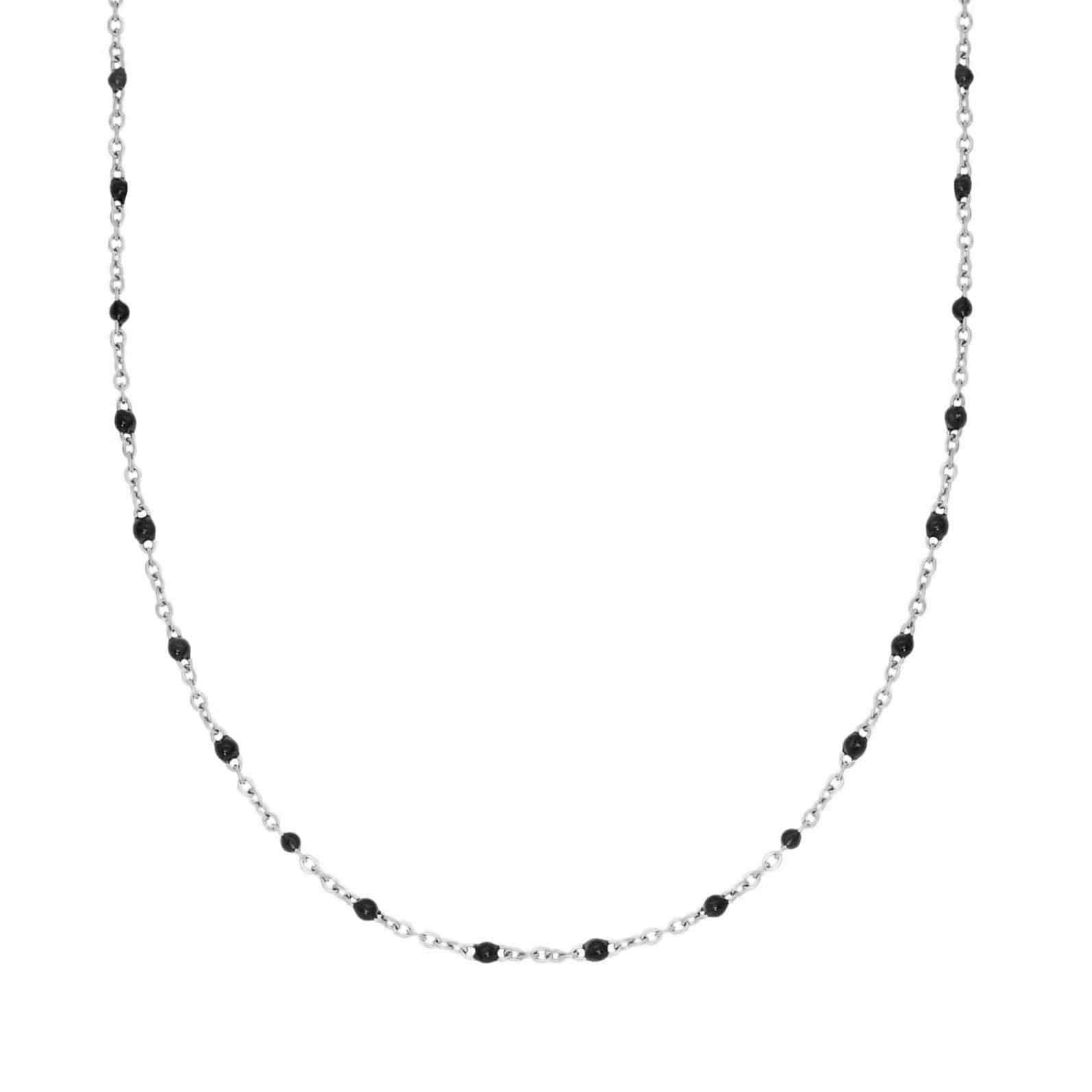 BohoMoon Stainless Steel Hendrix Beaded Necklace Silver