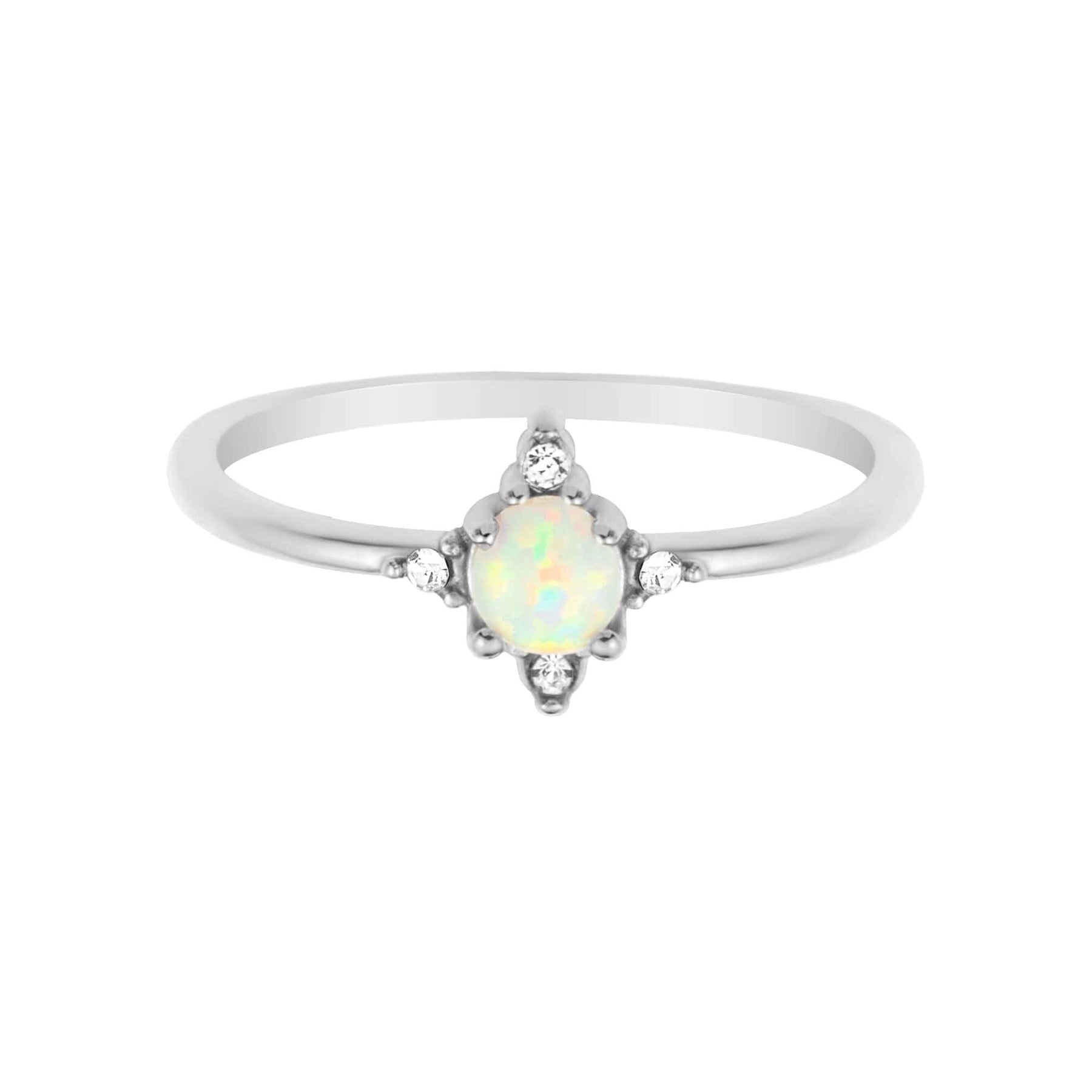 BohoMoon Stainless Steel Honour Opal Ring Silver / US 6 / UK L / EUR 51 (small)