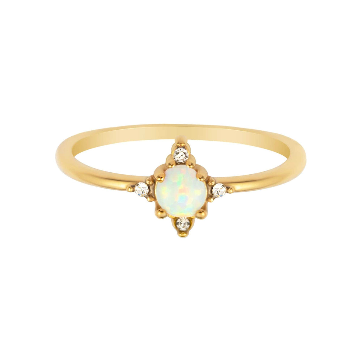 BohoMoon Stainless Steel Honour Opal Ring Gold / US 6 / UK L / EUR 51 (small)